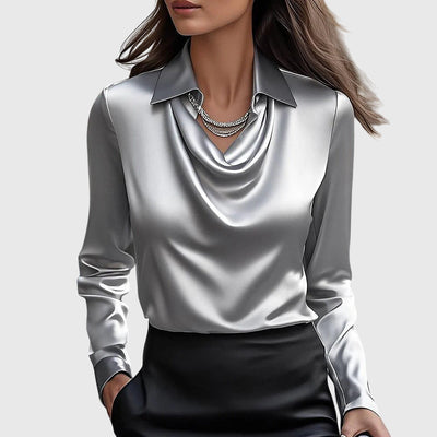 Jolene | Elegant Blouse in Shiny Satin