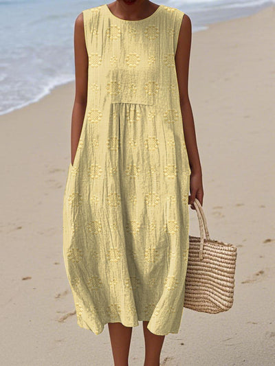 Bella | Elegant sleeveless cotton dress with pockets