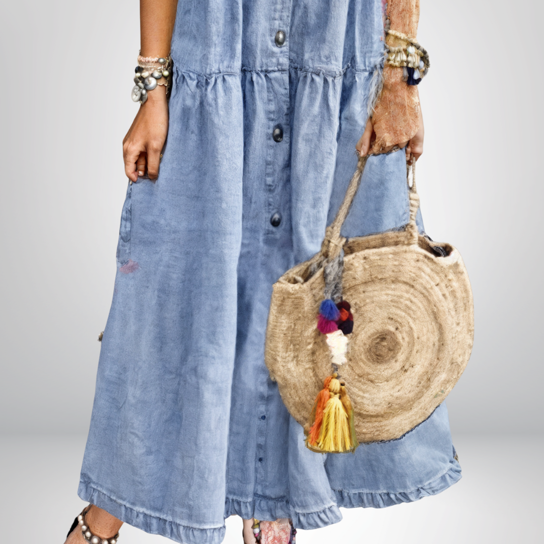 Josie | Soft Denim Dress with Buttons
