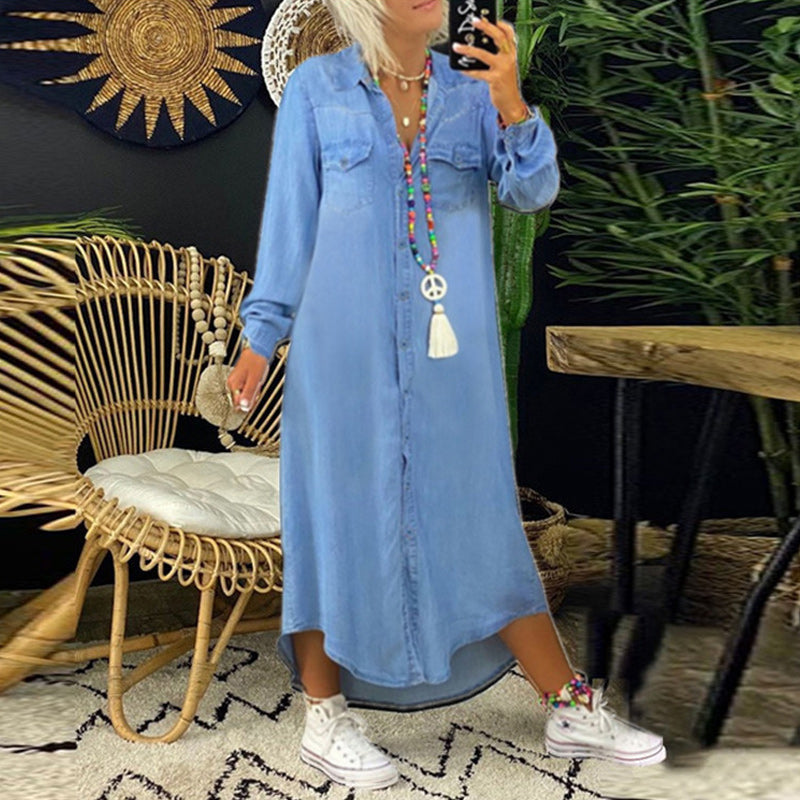 Hailey | Longsleeve Denim Maxi Dress
