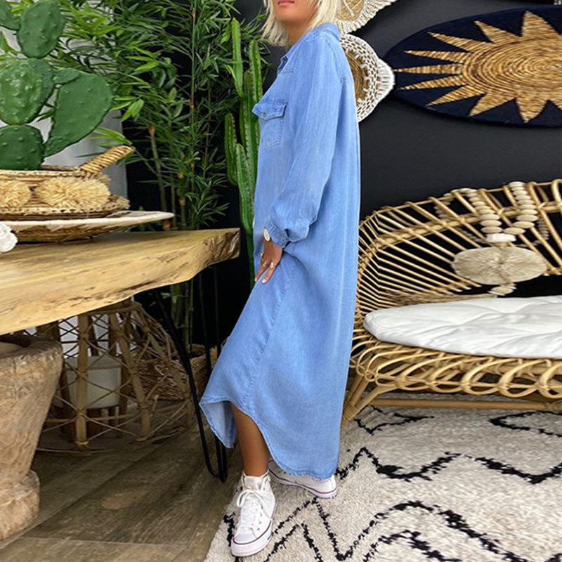 Hailey | Longsleeve Denim Maxi Dress