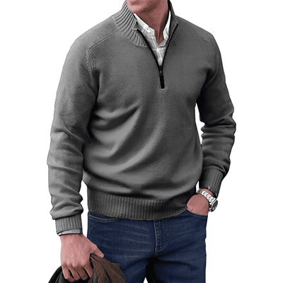 Nicolas | Elegant cashmere jumper with zip fastening