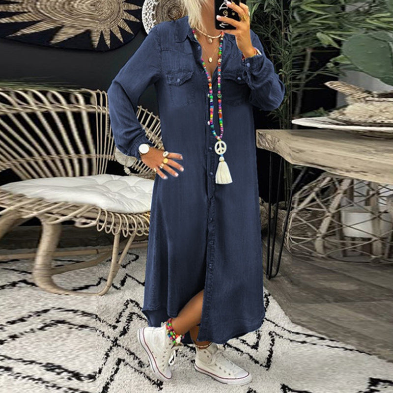 Hailey | Longsleeve Denim Maxi Dress