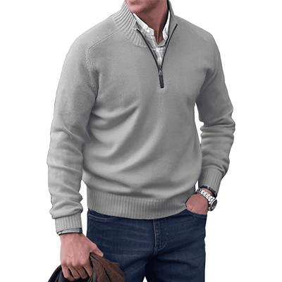 Nicolas | Elegant cashmere jumper with zip fastening