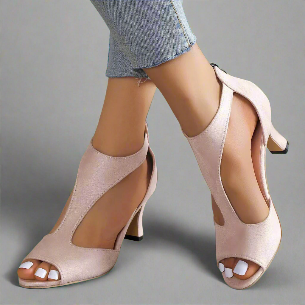 Mckenna | Premium Stiletto Sandals with Zipper