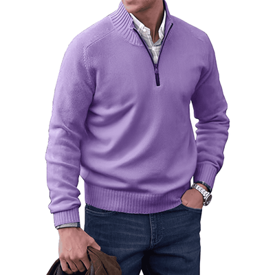 Nicolas | Elegant cashmere jumper with zip fastening