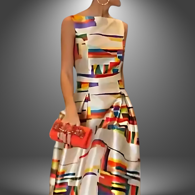 Tatum | Elegant Printed Long Party Dress