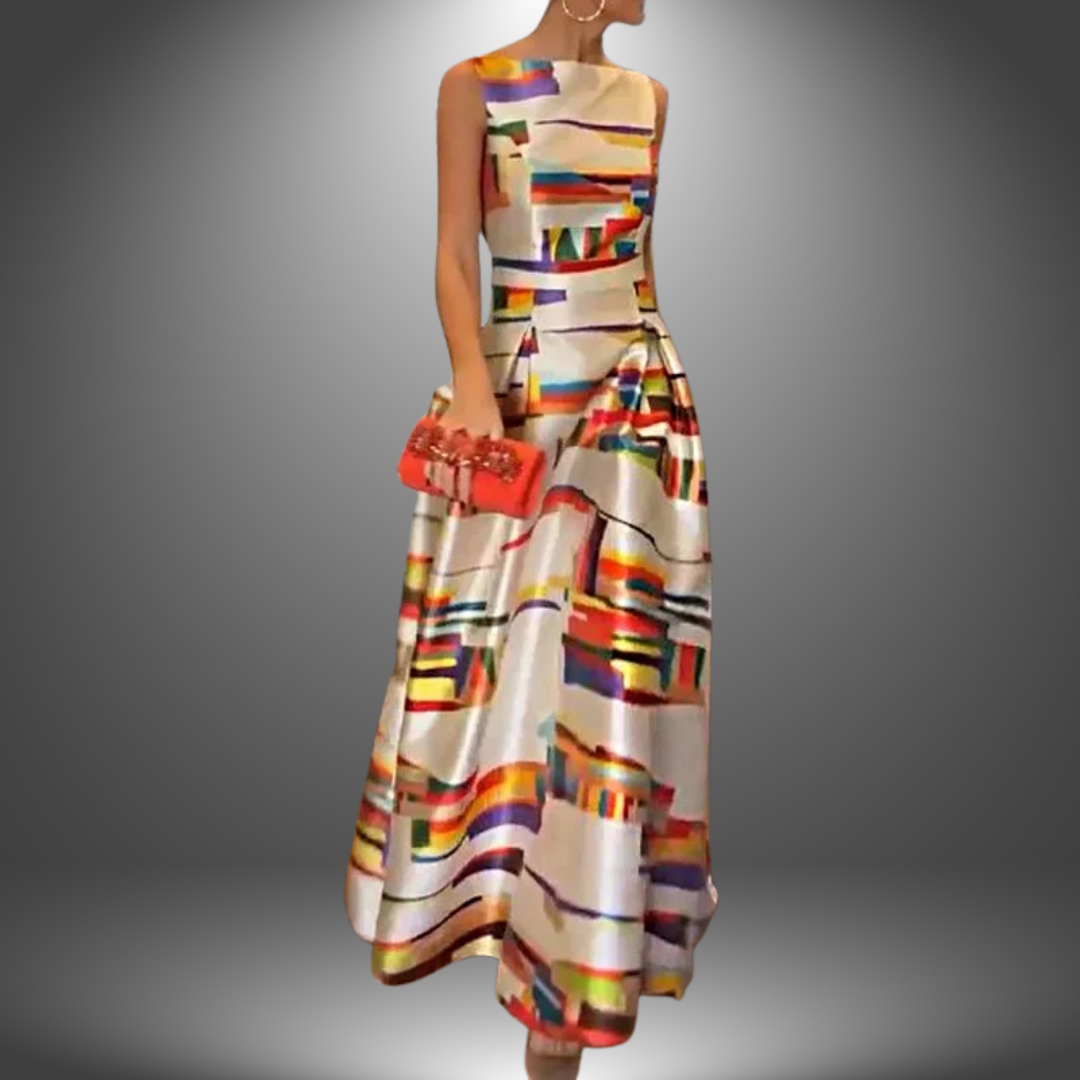 Tatum | Elegant Printed Long Party Dress