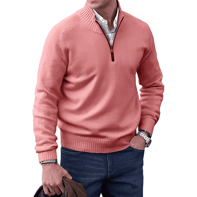 Nicolas | Elegant cashmere jumper with zip fastening