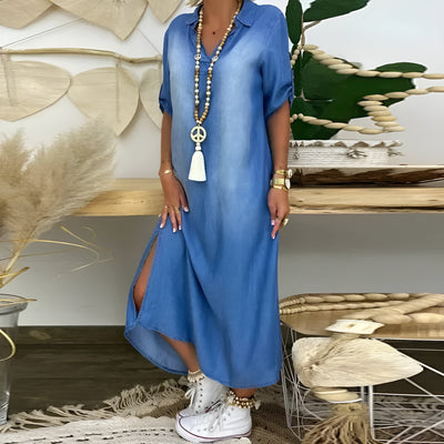 Nova | Denim dress with V-neck