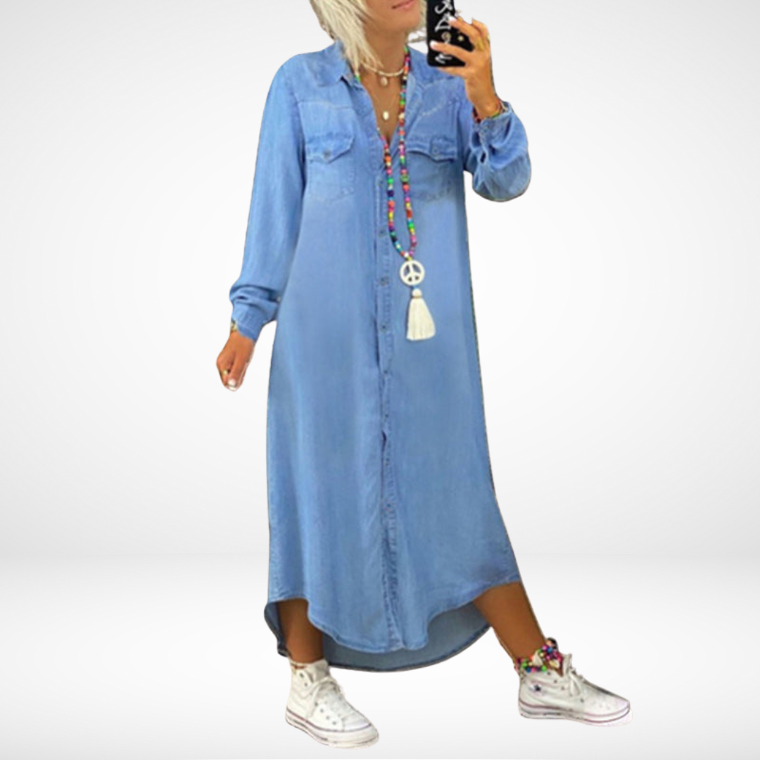 Hailey | Longsleeve Denim Maxi Dress