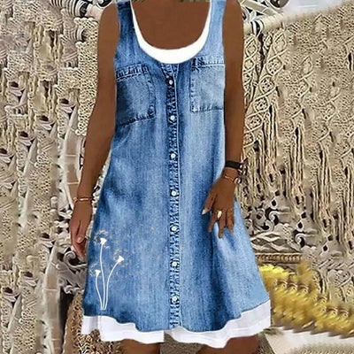 Esther | Soft and Elegant Denim Dress