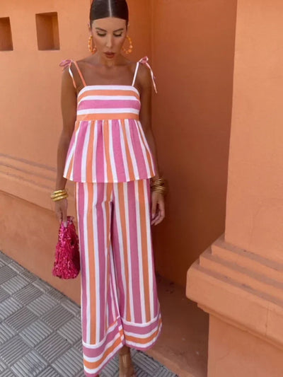 Faye | Printed Trousers Set Summer Outfit
