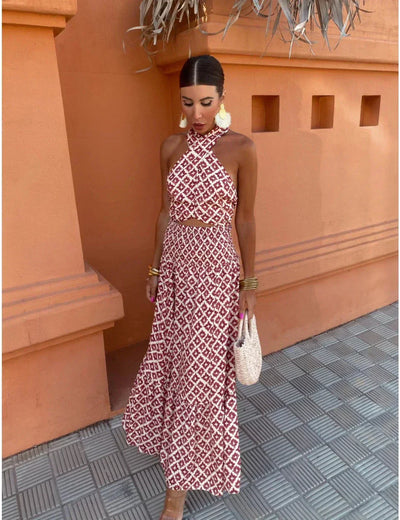 Macie | Elegant Off-the-Shoulder Ruffle Midi Dress