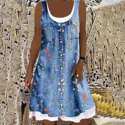 Esther | Soft and Elegant Denim Dress