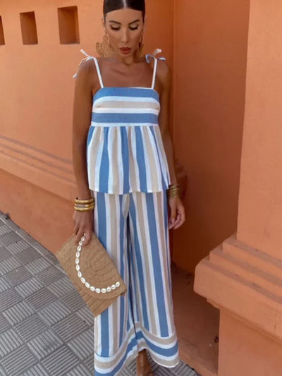 Faye | Printed Trousers Set Summer Outfit