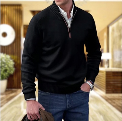 Nicolas | Elegant cashmere jumper with zip fastening