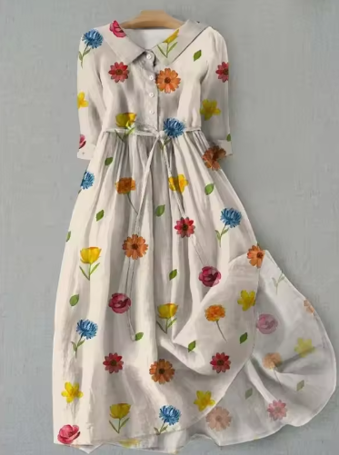 Noelle | Floral Button-Up Dress