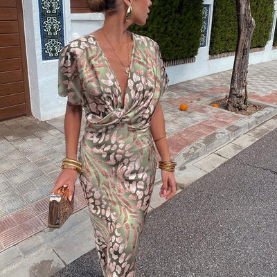 Kyla | Twisted V-Neck Maxi Dress