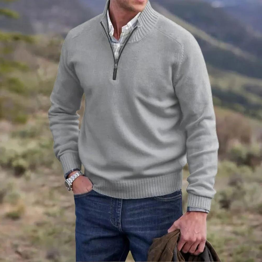 Nicolas | Elegant cashmere jumper with zip fastening