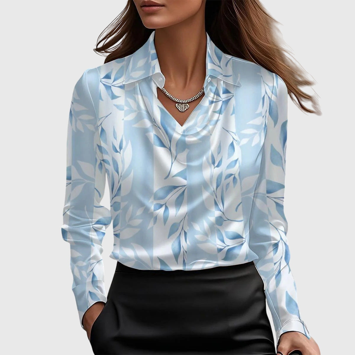 Jolene | Elegant Blouse in Shiny Satin