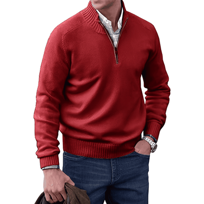 Nicolas | Elegant cashmere jumper with zip fastening