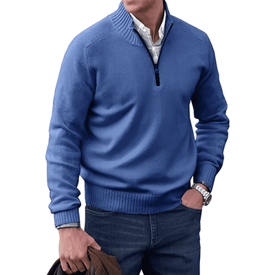 Nicolas | Elegant cashmere jumper with zip fastening