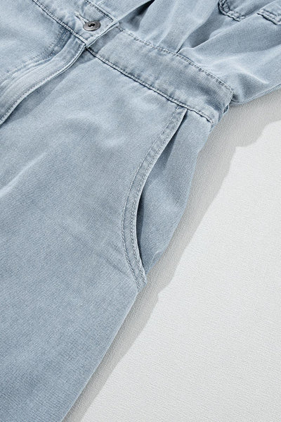 Paisley | Elegant Denim dress with Short Bat Sleeves