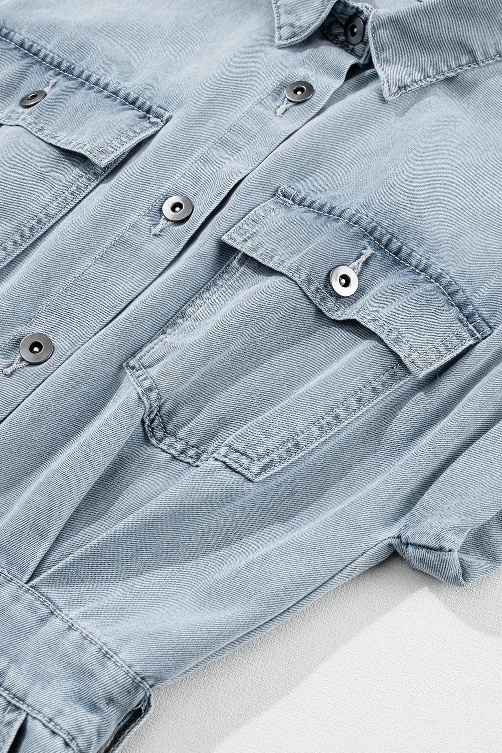 Paisley | Elegant Denim dress with Short Bat Sleeves