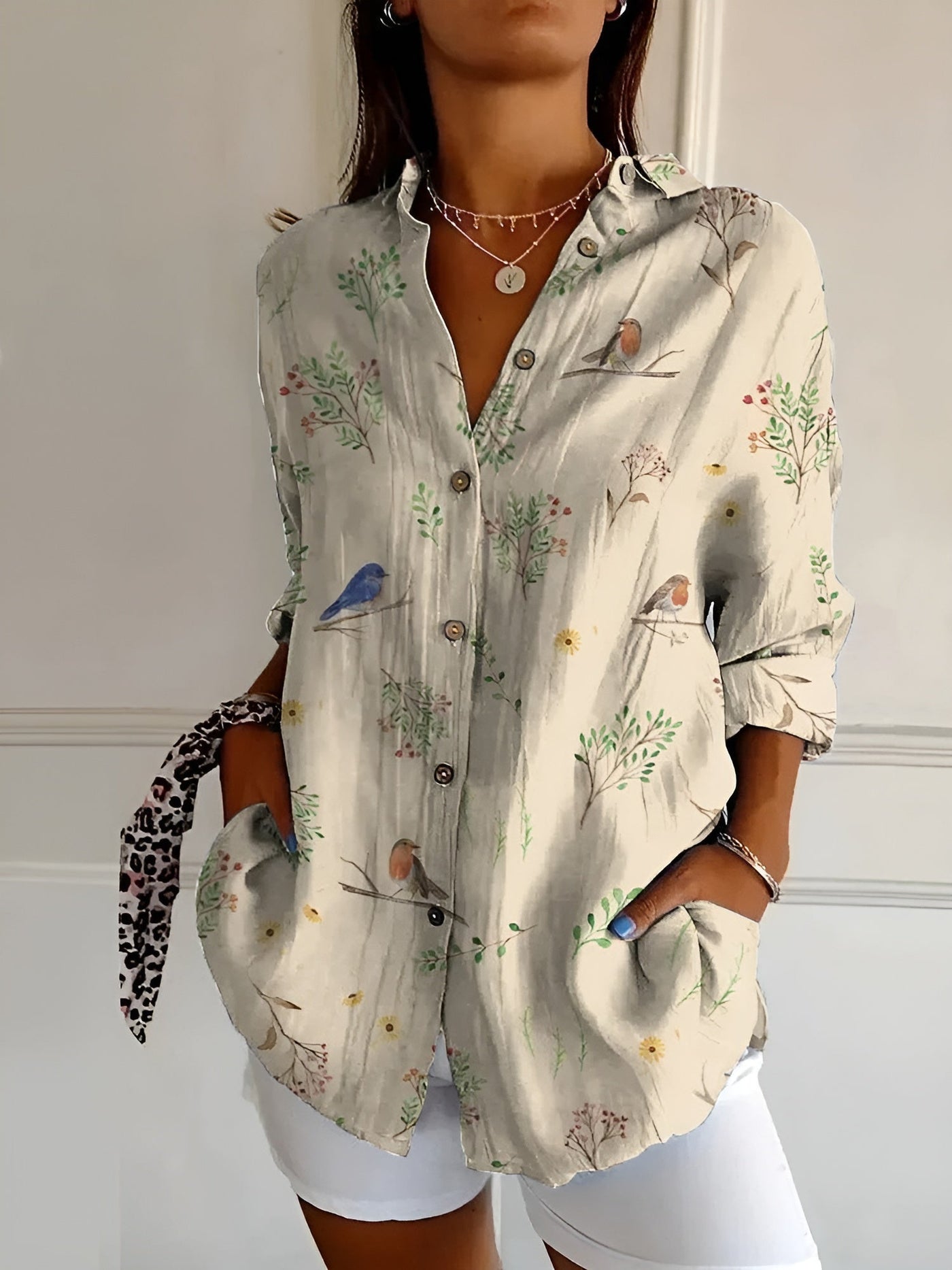 Maja | Floral Wave Cotton Blouse