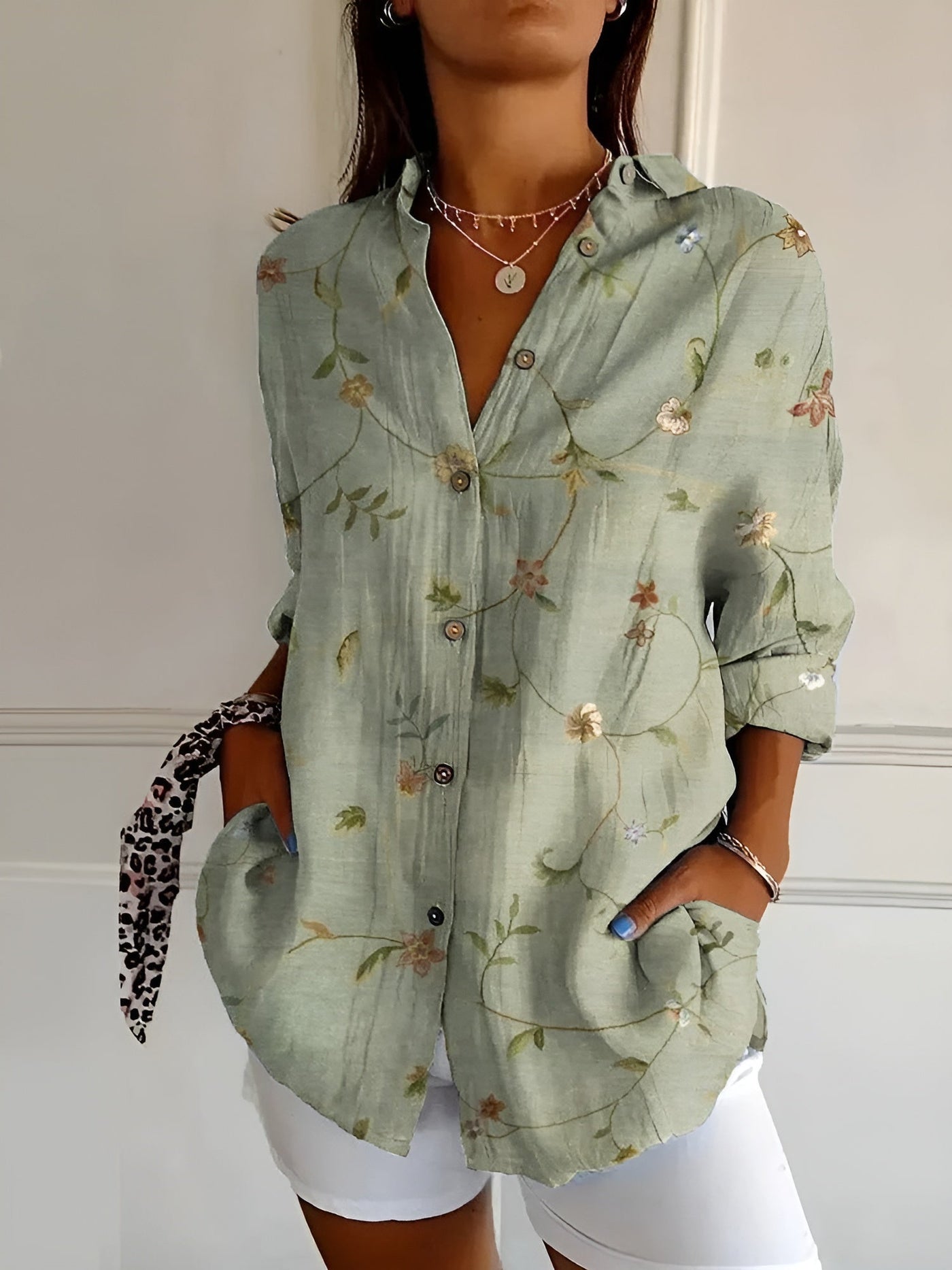 Maja | Floral Wave Cotton Blouse